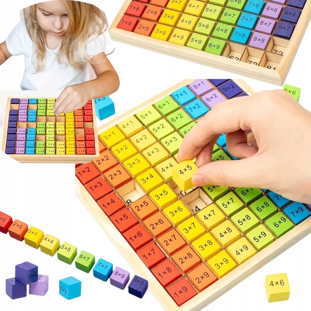 Drewniana Tabliczka Mnożenia - Edukacyjna Zabawka Montessori