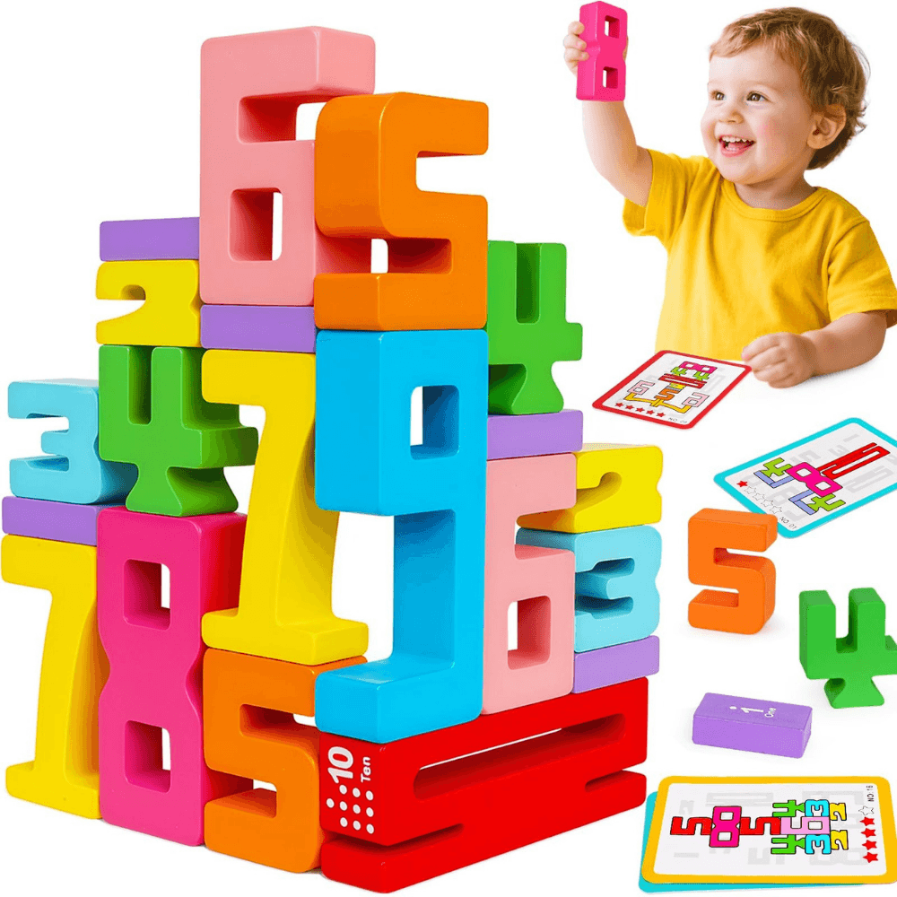 Magiczne Liczby 3D — Drewniany Zestaw do Nauki Liczenia